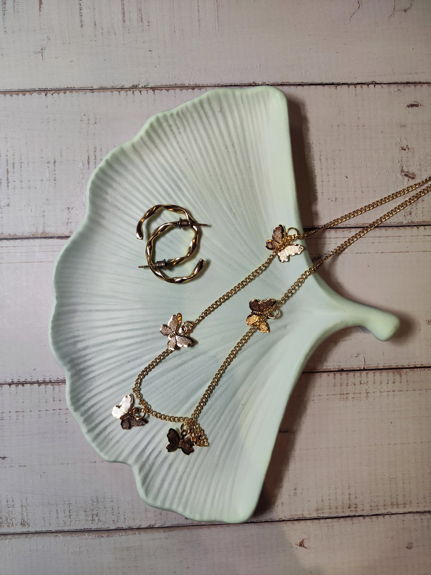 Pastel Gingko Leaf Trinket Tray