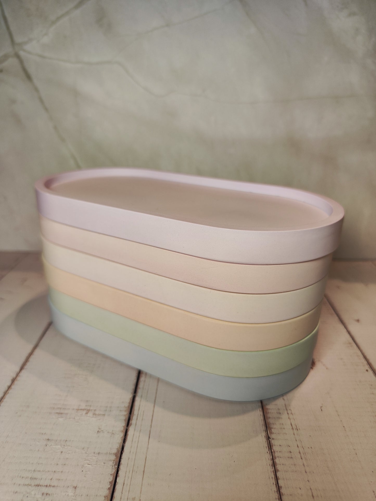 Pastel Decorative Oval Tray