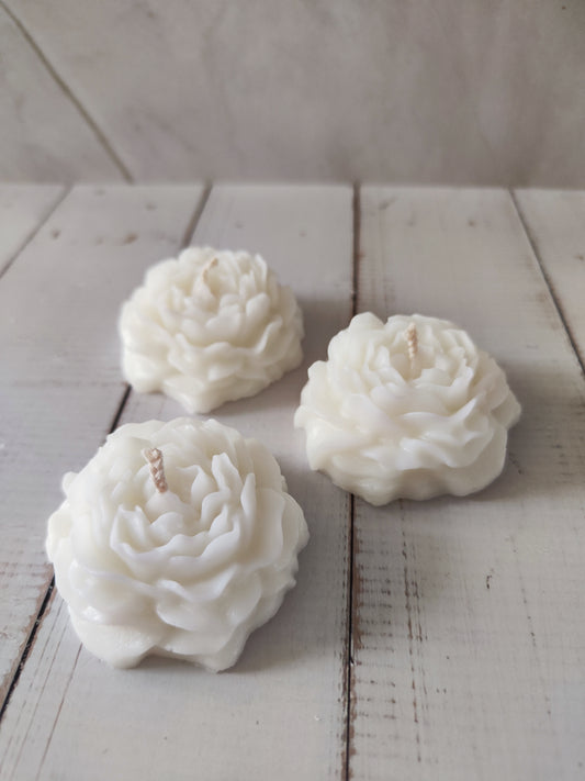 Small Peony Flower Candle