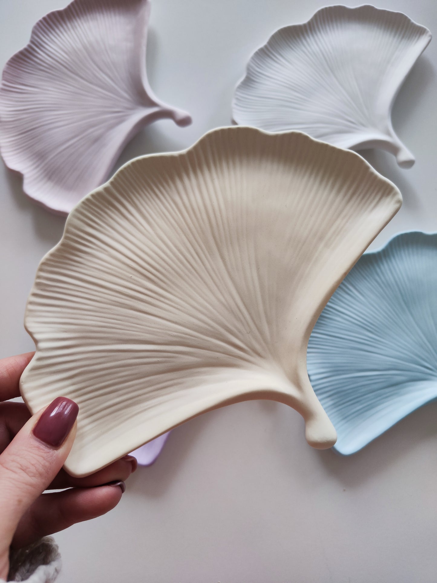 Pastel Gingko Leaf Trinket Tray