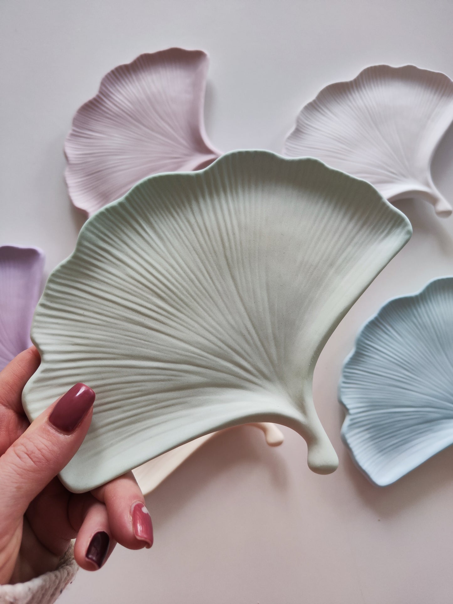 Pastel Gingko Leaf Trinket Tray