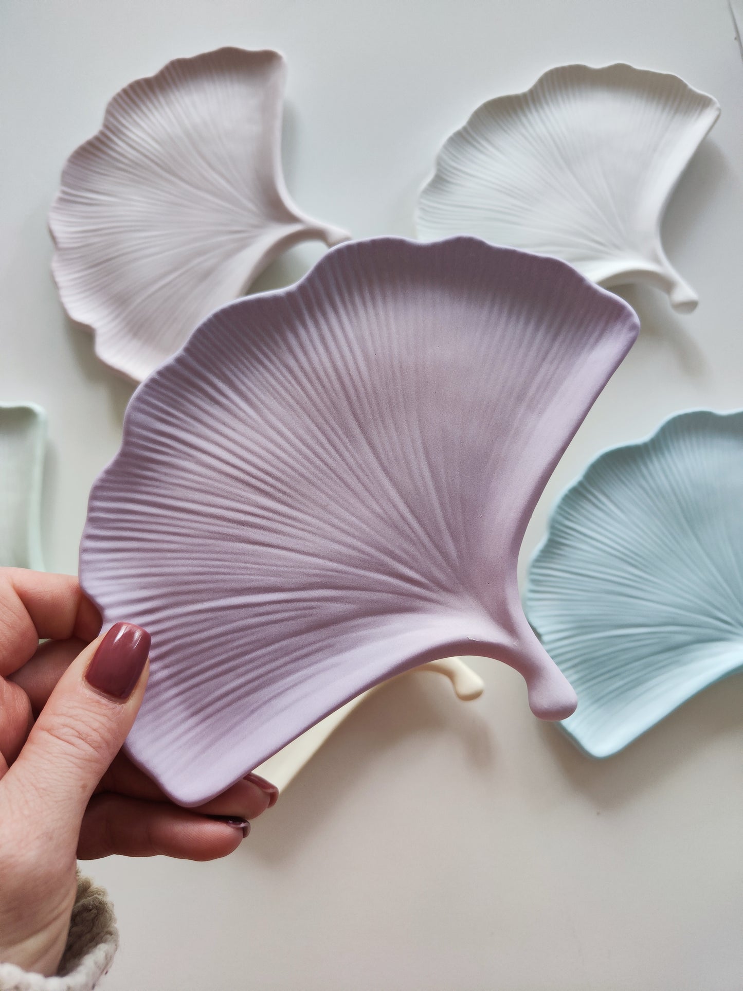 Pastel Gingko Leaf Trinket Tray