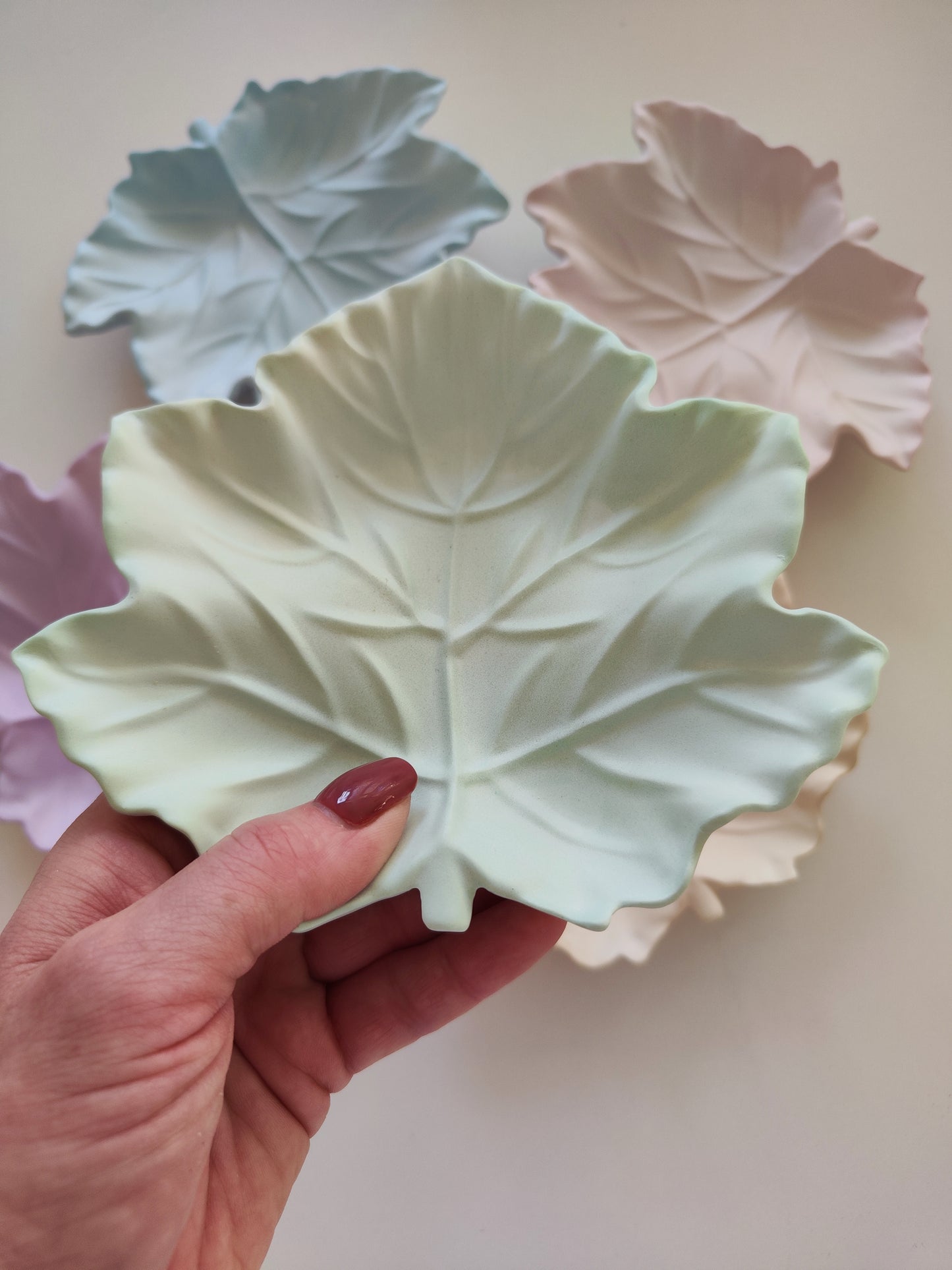 Pastel Leaf Trinket Tray